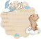 FYSUIMU Bear Theme Birth Announcement Sign Hello World Newborn Sign Cute Blue