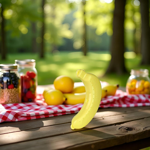 Cauaoa Yellow Banana Storage BPA-Free Outdoor Travel Case,Keep Fresh Banana Keeper and Protector, Cute Banana Carrier