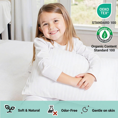 13x18 2 ZPECC Toddler Pillow with Pillowcase - Organic Cotton Hypoallergenic Kids Pillow, Baby Essentials for Travel