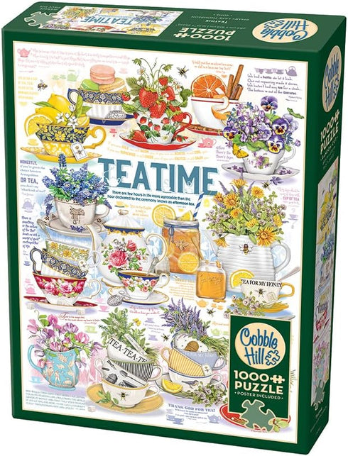 Cobble Hill 1000 Piece Puzzle - Tea Time - Includes Sample Poster