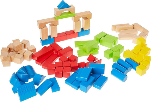 Award Winning Hape Kid's Wooden Building Block Set - 100 Pieces