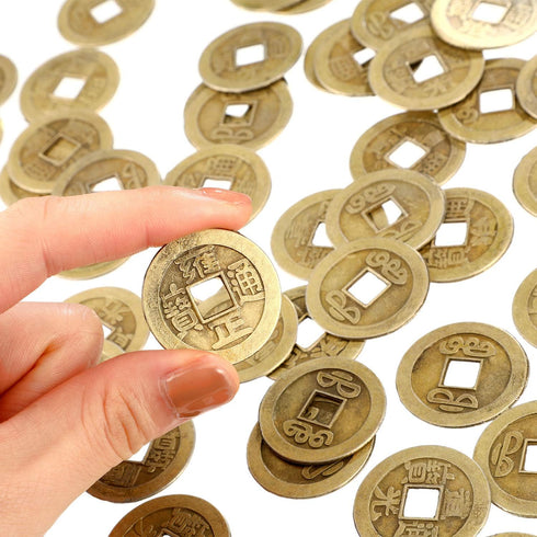 Boao 100 Pieces Chinese Coins, Chinese New Year Feng Shui Coins I-Ching Ornament for Wealth and Good Luck (1.1 Inch)
