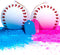 Winsharp Gender Reveal Baseball Set, 2 Balls - Pink and Blue Exploding Ball with Powder, Party Supplies