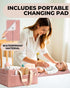 Baby Diaper Caddy Organizer with Portable Changing Mat - Teddy Fleece Diaper Organizer for Changing Table - Basket