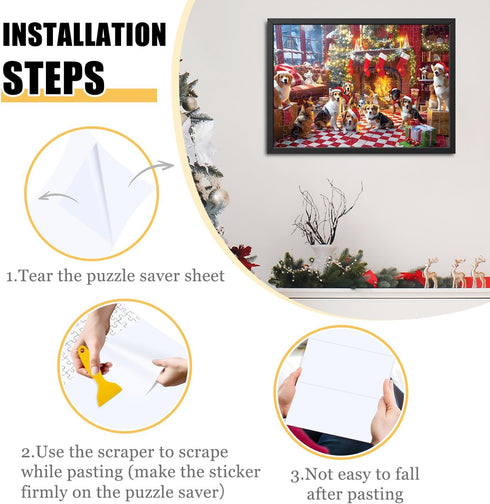 6 1 1000 HEIPINIUYE Puzzle Saver Sheets Peel and Stick, Preserve Pieces Jigsaw Puzzles, Puzzle Glue Sheets for Easy