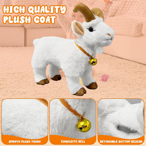 WYZOID Screaming Goat Toy, Screaming Goat Plush Toy, Makes Fun Screaming Goat Sounds, Features Goat Bell, Fun Gifts