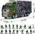 26 Set(2 1), Pcs Military Truck with Soldier Men in Mini Die-cast Battle Car in Carrier Truck, Army Toy Double Side