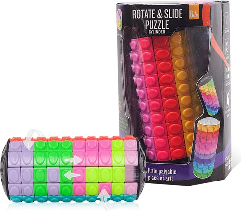 R.Y.TOYS Rotate and Slide Puzzle - Fidget Toys with 12 Colors, 10 Layers, Brain Teaser, Sensory Toys, Birthday Gifts