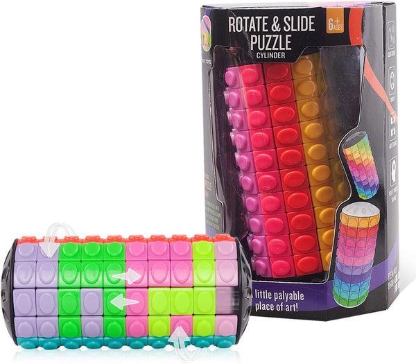 R.Y.TOYS Rotate and Slide Puzzle - Fidget Toys with 12 Colors, 10 Layers, Brain Teaser, Sensory Toys, Birthday Gifts