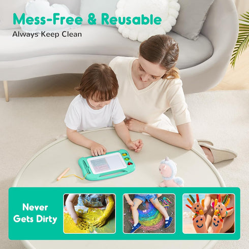 SGILE Magnetic Drawing Board for Kids - Colorful Erasable Doodle Board with Magnet Pen, Educational Learning Toy