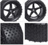 Hobbypark Front and Rear Tires & Wheels Set, 12mm Hex Hubs for Redcat HPI Exceed RC 1/10 Off Road Buggy