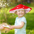 (40cm*40cm) NUOBESTY Kids Mushroom Hat Costume Accessory Red Plush Mushroom Hat Cartoon Party Costume for Festival