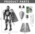 Knight Action Figures, Medieval Action Figures,Knight Armor Action Figure,Multi-Jointed Movable Robot Mannequin (Black)