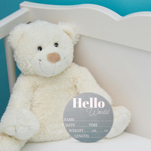 Gosknor Baby Announcement Sign, Wooden New Baby Name Sign Hello World Birth Announcement Board Green Personalized