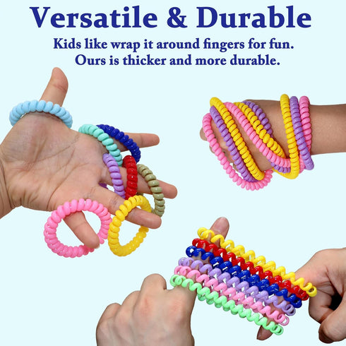 Stretchy Coil Chew Necklaces and Bracelets - 16 Pack Teething Toys for Sensory Kids with Autism, Reduce Anxiety