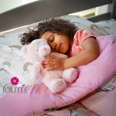 Jolitee My First Bear, 10" Pink Teddy Bear Stuffed Animal for Baby Newborn