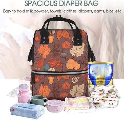 HCBPWVQA Backpack Daypacks Backpack Mommy Fall Diaper Bag with Changing Pad and Pacifier Holder, Multifunction Laptop