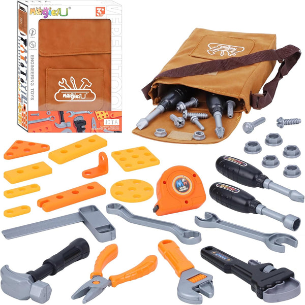 Kids Tool Set,MAGIC4U Toddler Tool Set with Tool Bag,11 Tools Equipements,Pretend Play