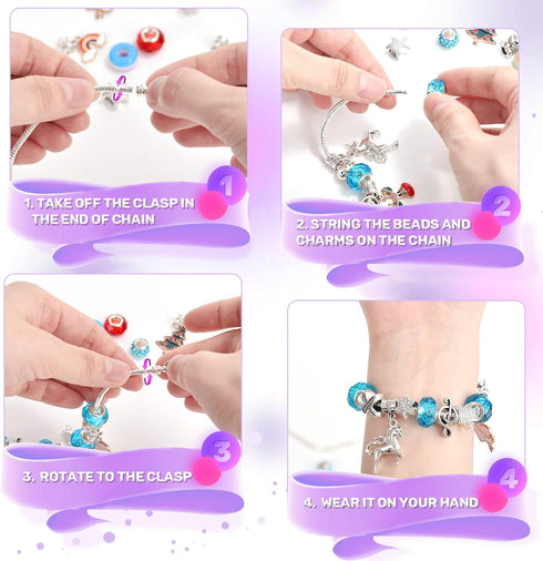 Bracelet Making Kit for Girls, Arts and Crafts for Kids Ages 6-12, Gifts for 5-10 Year Old Girls
