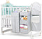 Hanging Diaper Caddy Organizer for Baby Crib - 3-in-1 Portable Diaper Stacker for Nursery Storage (Light Grey)
