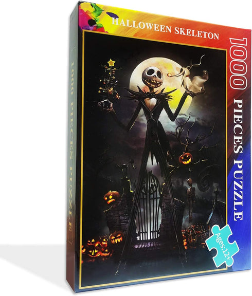 Jigsaw Puzzle 1000 Piece Wooden Puzzle - Halloween Picture for Family Decorations, Unique Birthday Present