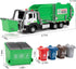 LOVEPOSELY 3-6 Kids Garbage Recycling Truck Toy, Green Pull-Back Truck Model with Sound & Light, Waste Sorting Learning