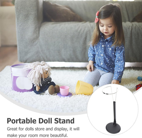 jojofuny Doll Stands for 12- inch Dolls, 2pcs Black Action Figure Stand Portable Fashion Dolls Organizer Display Bracket Doll Holder for Home Decoration, 35cm