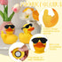 AOT 3pcs Unique Rubber Ducks - Middle Finger Duck Jeep Rubber Ducks with Sunglasses for Bathroom Decoration