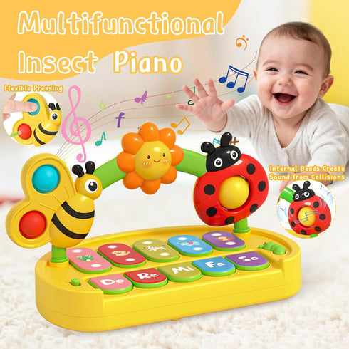 6-12 3 6 9 12 18 4 1 Baby Piano Toy Months Light Up Music Keyboard Baby Toys for Months with Modes, Infant Educational