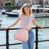 Bevkois Backpack Small Diaper Bag Quilted Mini Baby Crossbody Diaper Bag Tote for Mom and Baby Girls Boys (Pink)