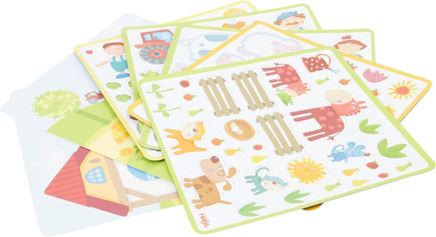 HABA Peter and Pauline's Farm Magnetic Game with 4 Background Scenes in Storage Tin