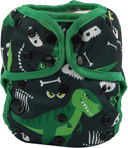 Hibaby One Size Cloth Diaper Cover Snap With Double Gusset (Dinosaur)
