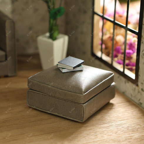 Set 1/12 iLAND Dollhouse Furniture Miniature Sectional Couch for Doll House Dcor Fit Scale Accessories, Modern Gray