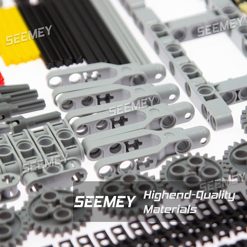 844Pcs Technical Parts Set - Pins-Gears-Axles Compatible with Main Brands, Latest Differentials for Tank Track Car