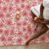 Love Blooms Baby Blankets for Girl Boy Red Heart Blossoms Swaddle Blanket Spring Floral Receiving Blankets Soft Flannel