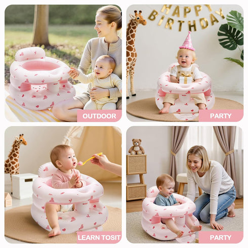 3-36 Inflatable Baby Seat for Babies Months,Baby Floor Chair with Built in Air Pump,Infant Back Support Seat