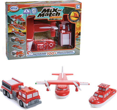 POPULAR PLAYTHINGS Magnetic Vehicles for Toddlers 1-3, Mix or Match Car Toys,