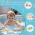 Oukitoymer 9 1-3 Baby Bath Toys Stackable Boats with Soft Silicone Squirt Water Animal Toys, Pcs Floating Stacking Boat