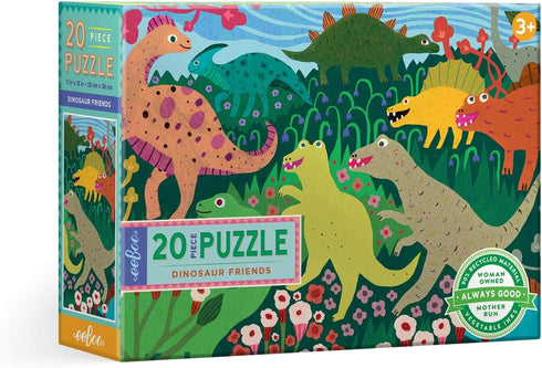 eeBoo - Dinosaur Friends - 20 Piece Big Puzzle - Perfect Project for Little Hands - Ages 3 and up