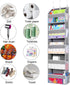 2 Pack Over The Door Storage Organizer, 5 Pockets & 10 Mesh Side Pockets, 44 lbs Capacity for Bedroom, Bathroom, Nursery