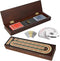 BIVOMON Cribbage Board Game Set Continuous 3 Track Wooden Board with Magnetic