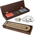 BIVOMON Cribbage Board Game Set Continuous 3 Track Wooden Board with Magnetic