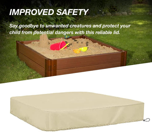 Hoypeyfiy (47 47 inches,59 59 inches) (Small47.2 47.2inches) Sandbox Sandpit Cover, Kids Sand Box Cover for Sand
