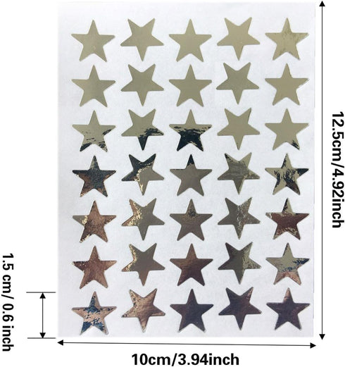 Kenkio 3500 Count Star Stickers, Gold Silver Self-Adhesive Stickers