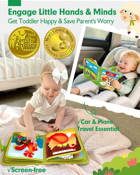 1-3 1 hahaland Busy Book for Toddlers - Montessori Toys Busy Board for Year Old Boy Gifts Girl Toys Educational