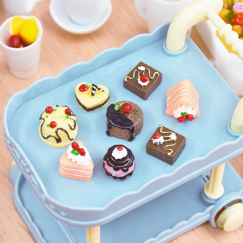 24 Sets 1:12 Hiawbon Pcs Miniature Food Kitchen Decoration Miniature Coffee Mugs Cakes Dessert Model Pretend Coffee