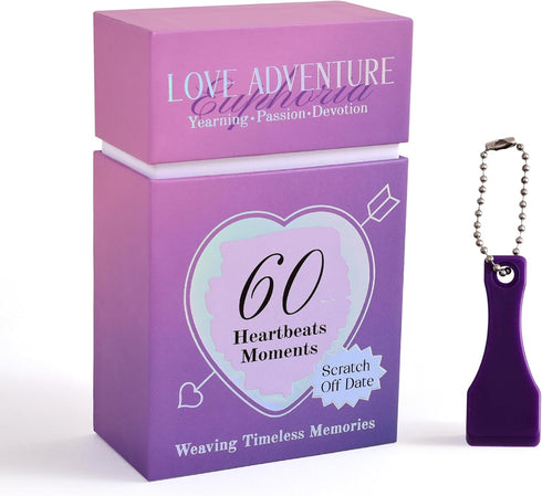 60 Date Ideas Card Games for Couples - Unique Date Deck Scratch Off Cards, Great Couples Gifts for Boyfriend