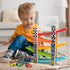 1 2 3 Set 5/7 Racer-5 WOOD CITY Toddler Toys for Years Old, Wooden Car Ramp Racer Toy Vehicle with Mini Cars & Race