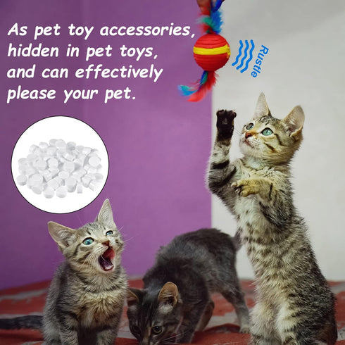 100 Cat(11 22 mm) Skylety Pcs Toy Rattle Box Repair Pet Noise Maker Insert Rattle Inserts for Pet Toys Plastic Ring Box
