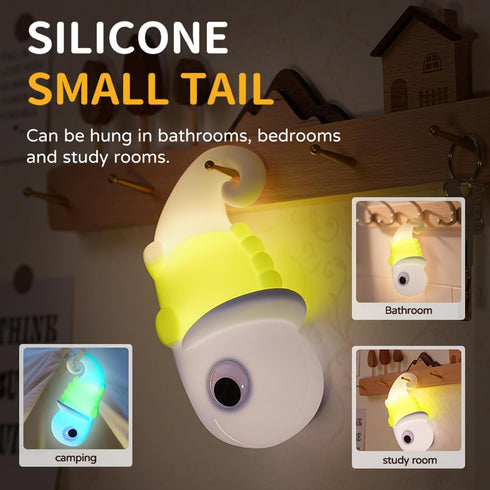 Myratts Dimmable Night Light for Kids, Cute Soft Silicone Chameleon Lamp, Timer Nursery Portable Kawaii Lamps, Bedside
